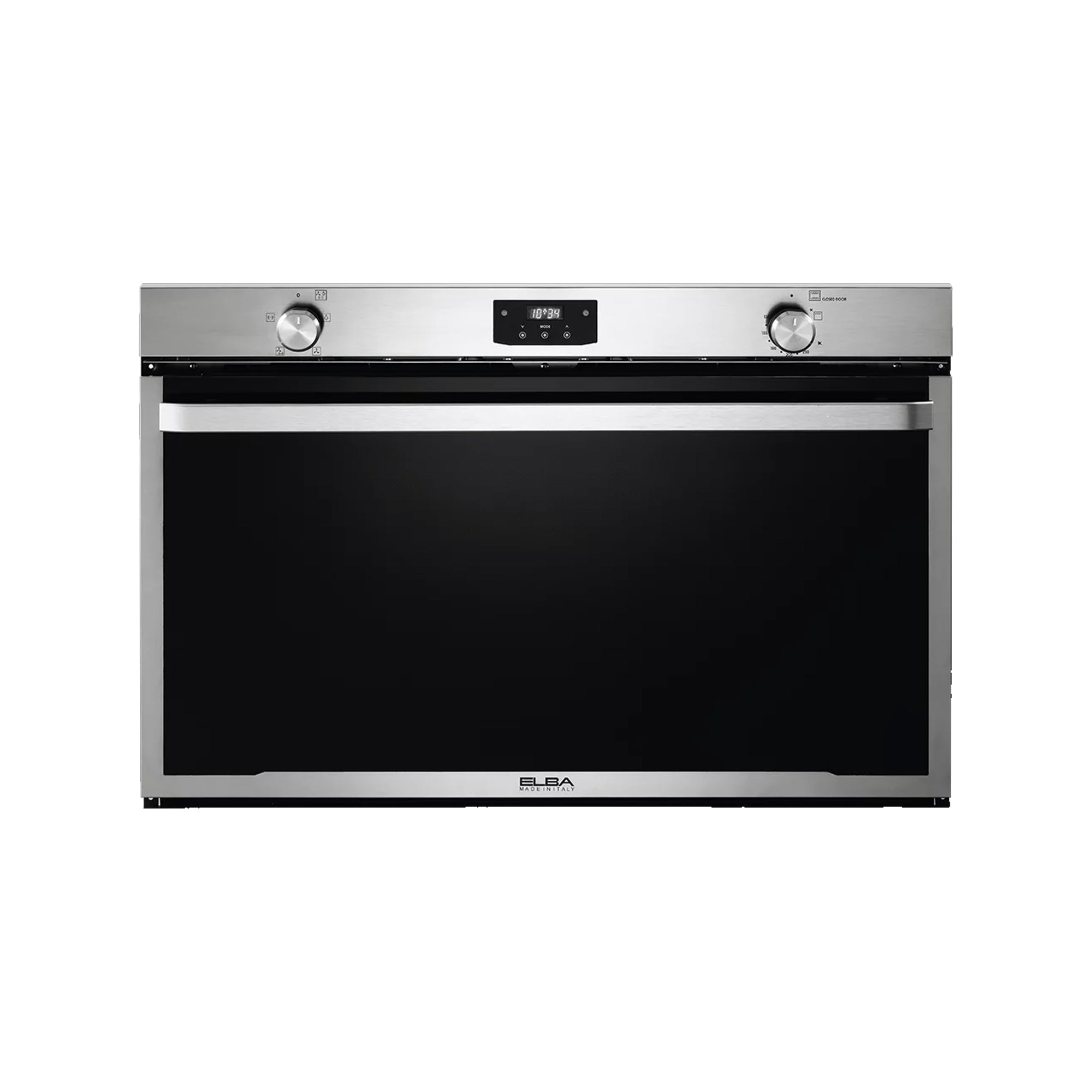 Elba 90cm Built In Large Cavity Gas Oven - Stainless Steel With Black Glass Finish