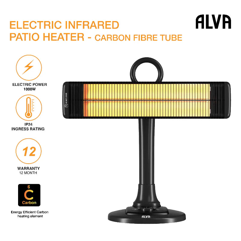 Electric Infrared Short Patio Heater Adjustable Directional Head EPH660