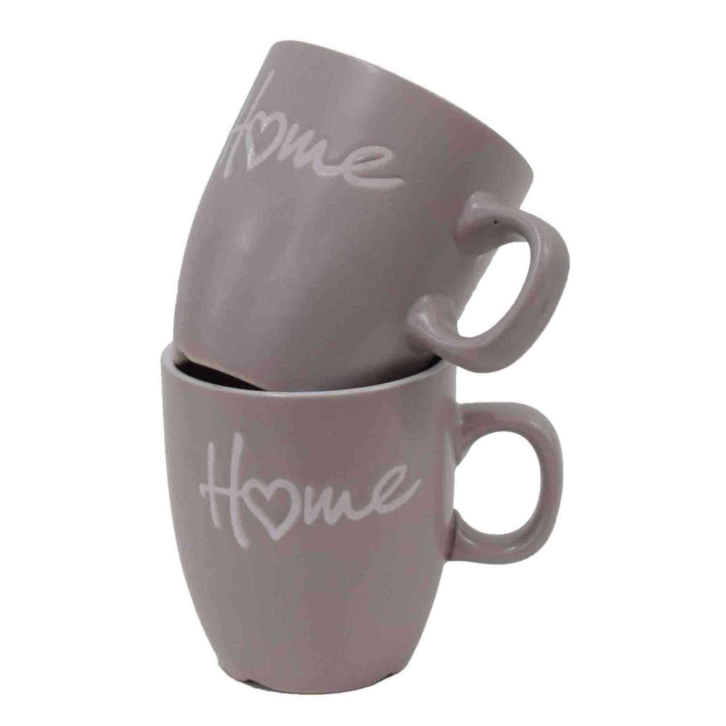 Excellent Houseware 2 Piece 150ml Home Mugs Set - Grey