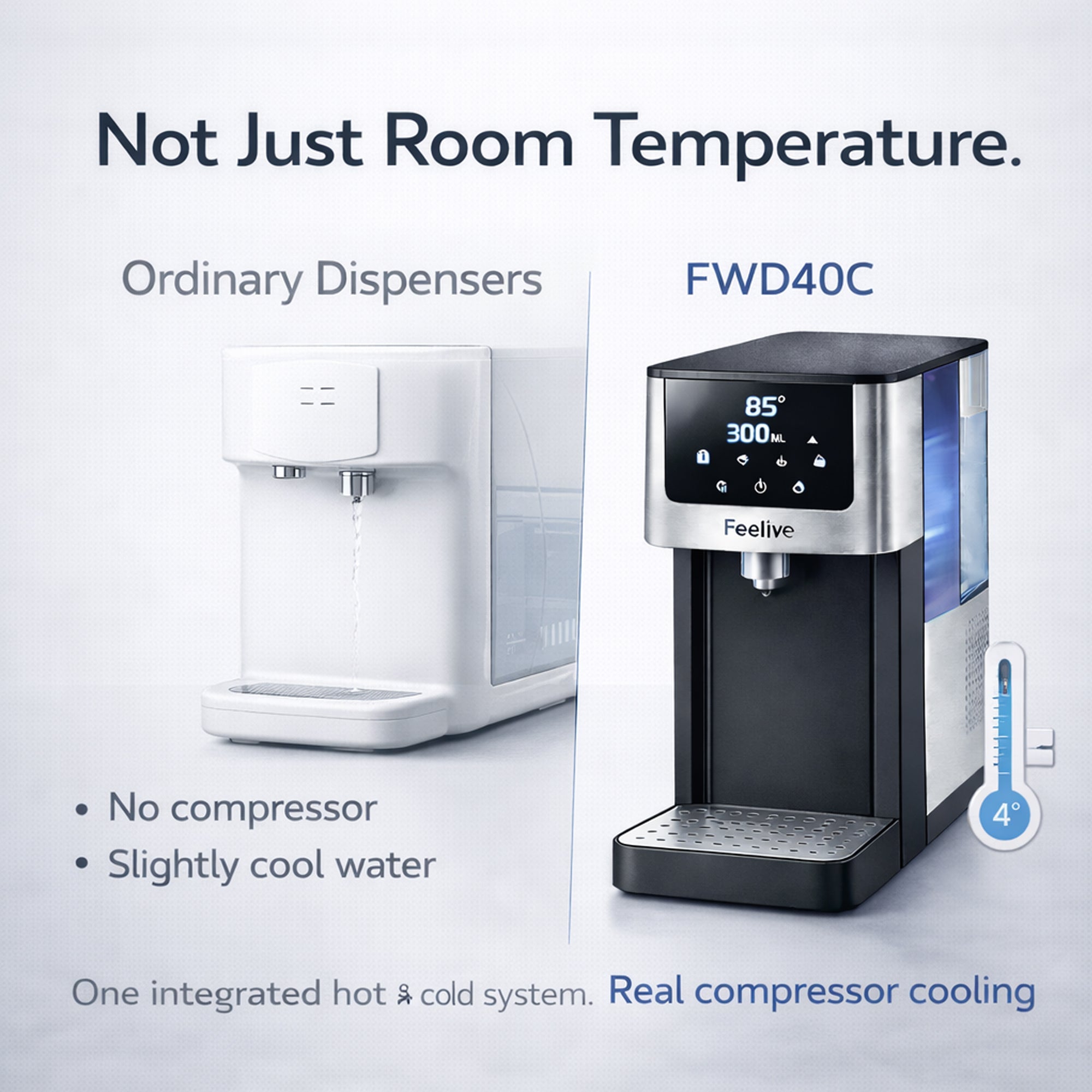 Feelive Instant Hot & Cold Water Dispenser Black