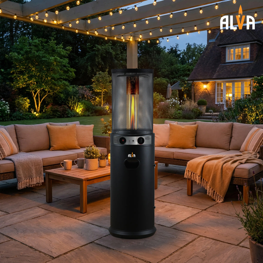 Alva Circular Midi Stand Gas Patio Heater | Fire Stick Design -GHP61
