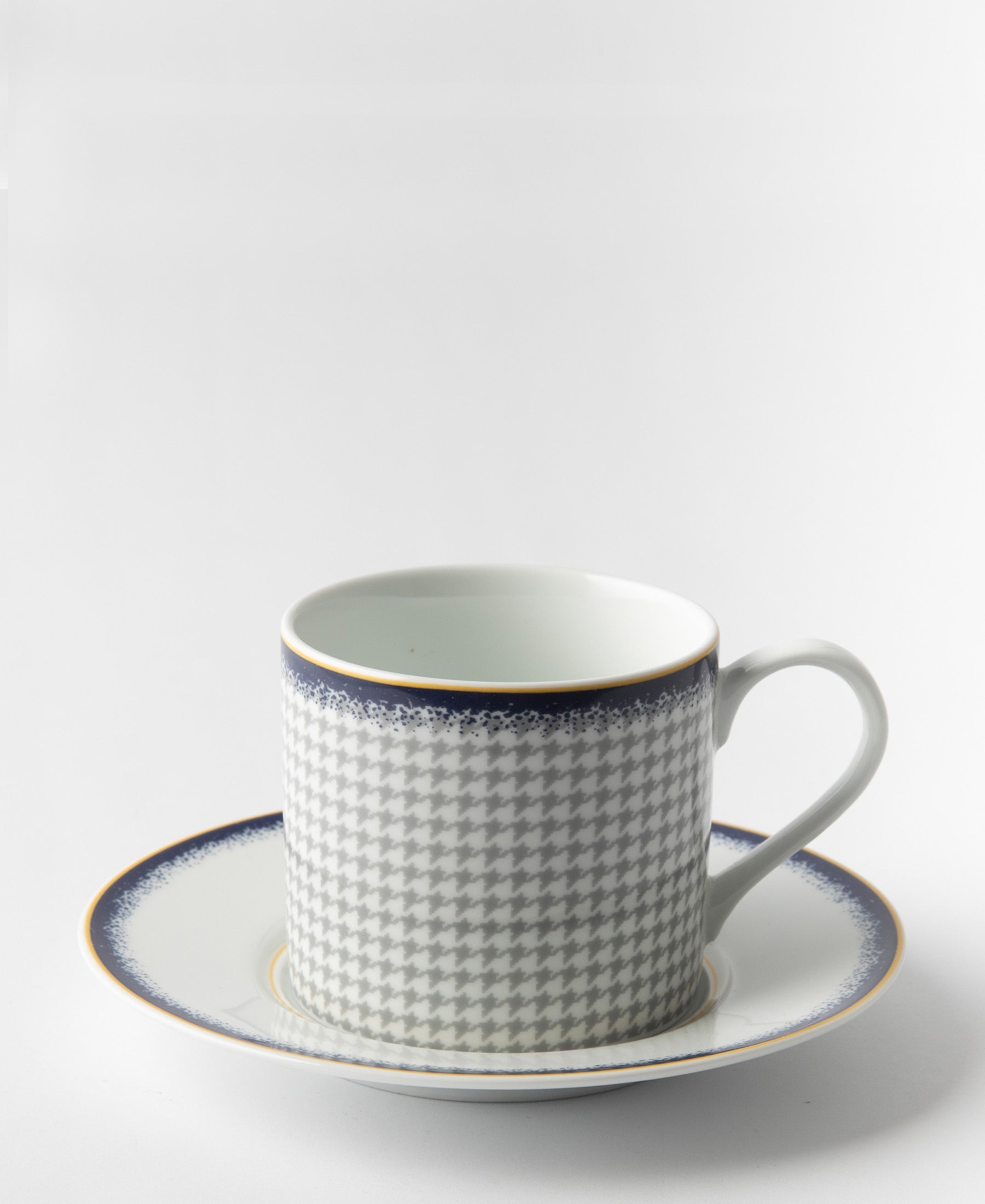 Jenna Clifford Galateo Blue Check Coffee Mug - White