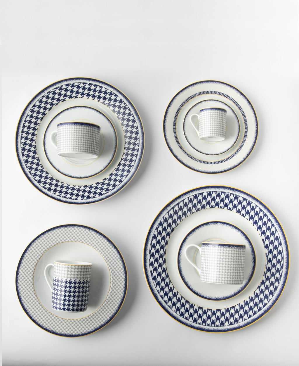 Jenna Clifford Galateo Blue Check Coffee Mug - White