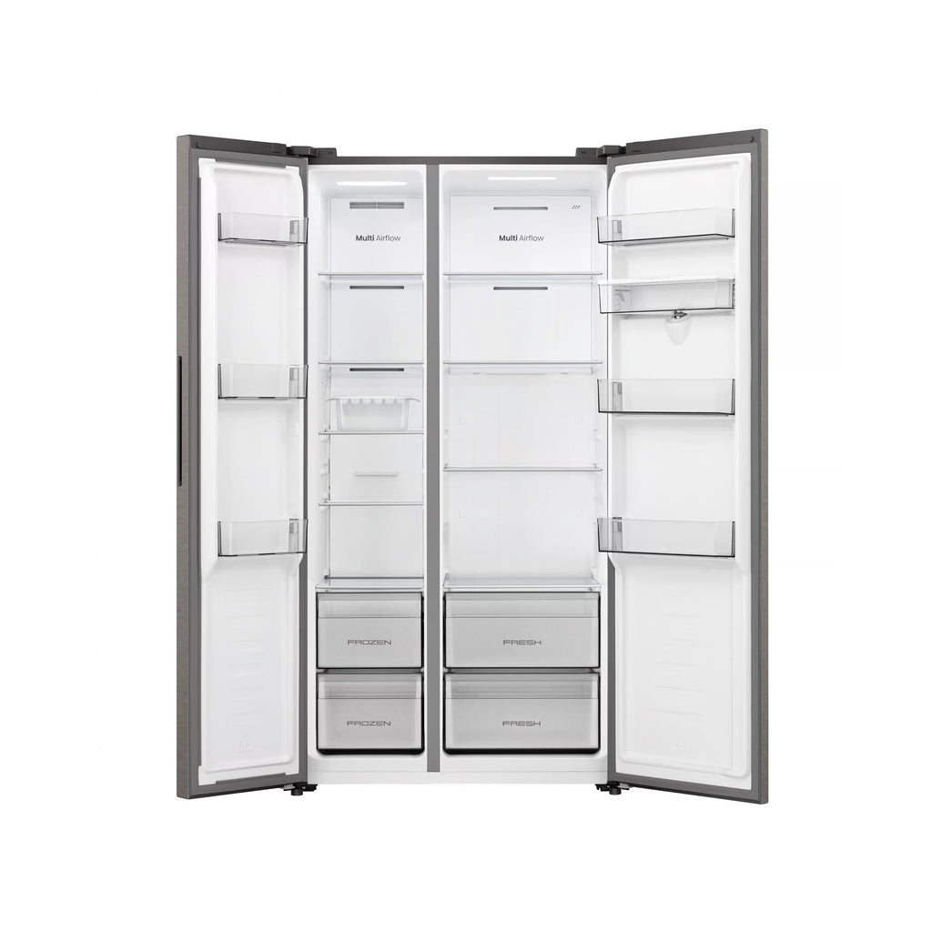 Hisense 541L Side By Side Refrigerator with Water Dispenser Titanium