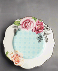 Jenna Clifford Wavy Rose Dinner Plate 27.7cm - White & Blue