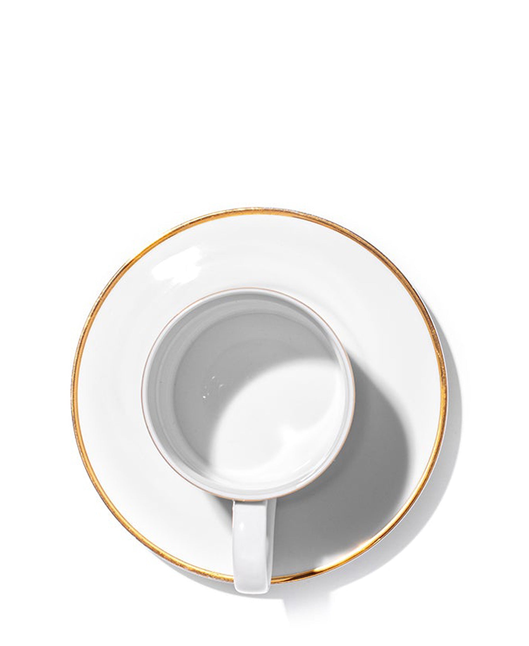 Jenna Clifford Gold Rimmed 100ml Espresso Cup & Saucer - White