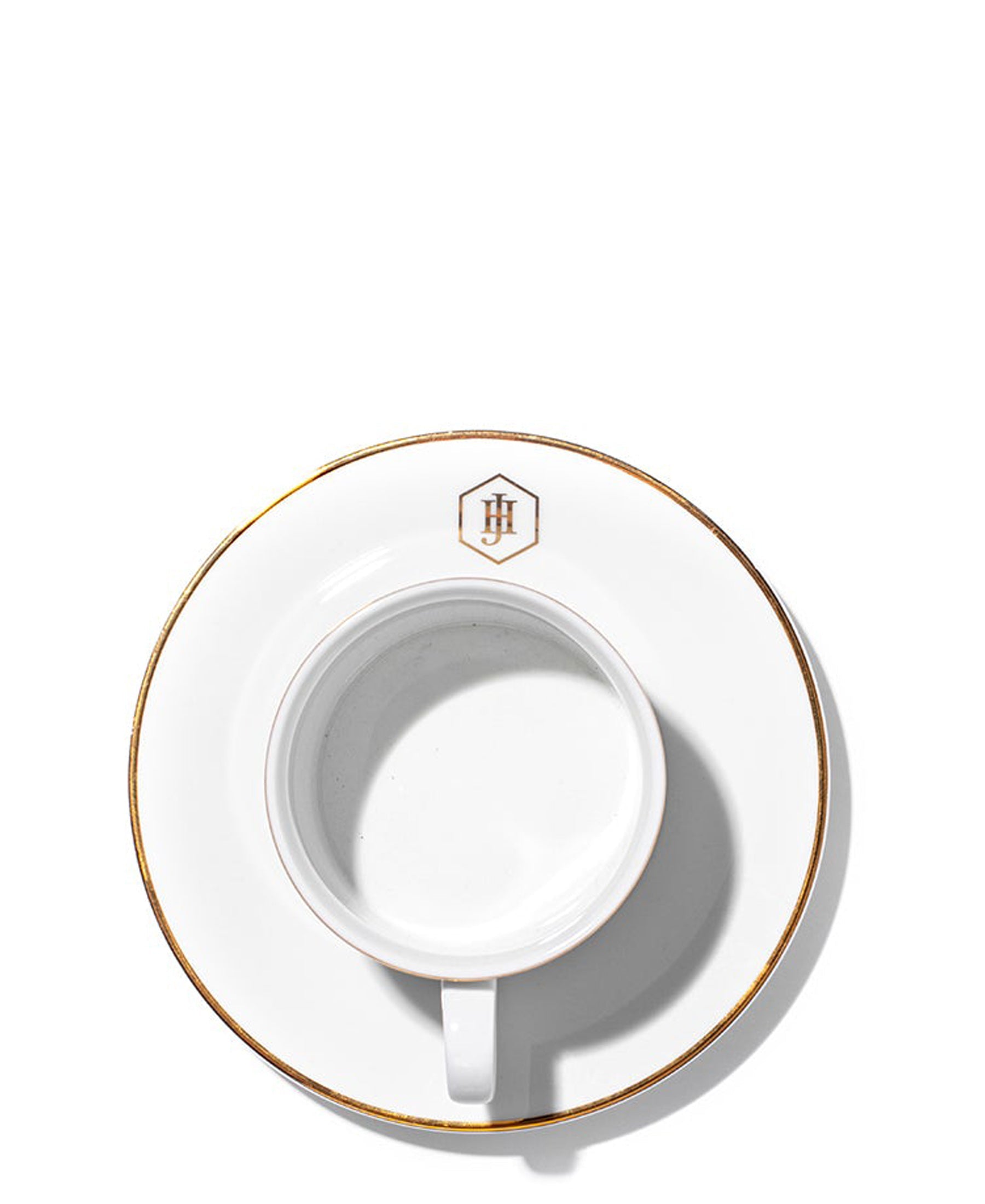 Jenna Clifford 200ml Gold Rimmed Cup & Saucer - White