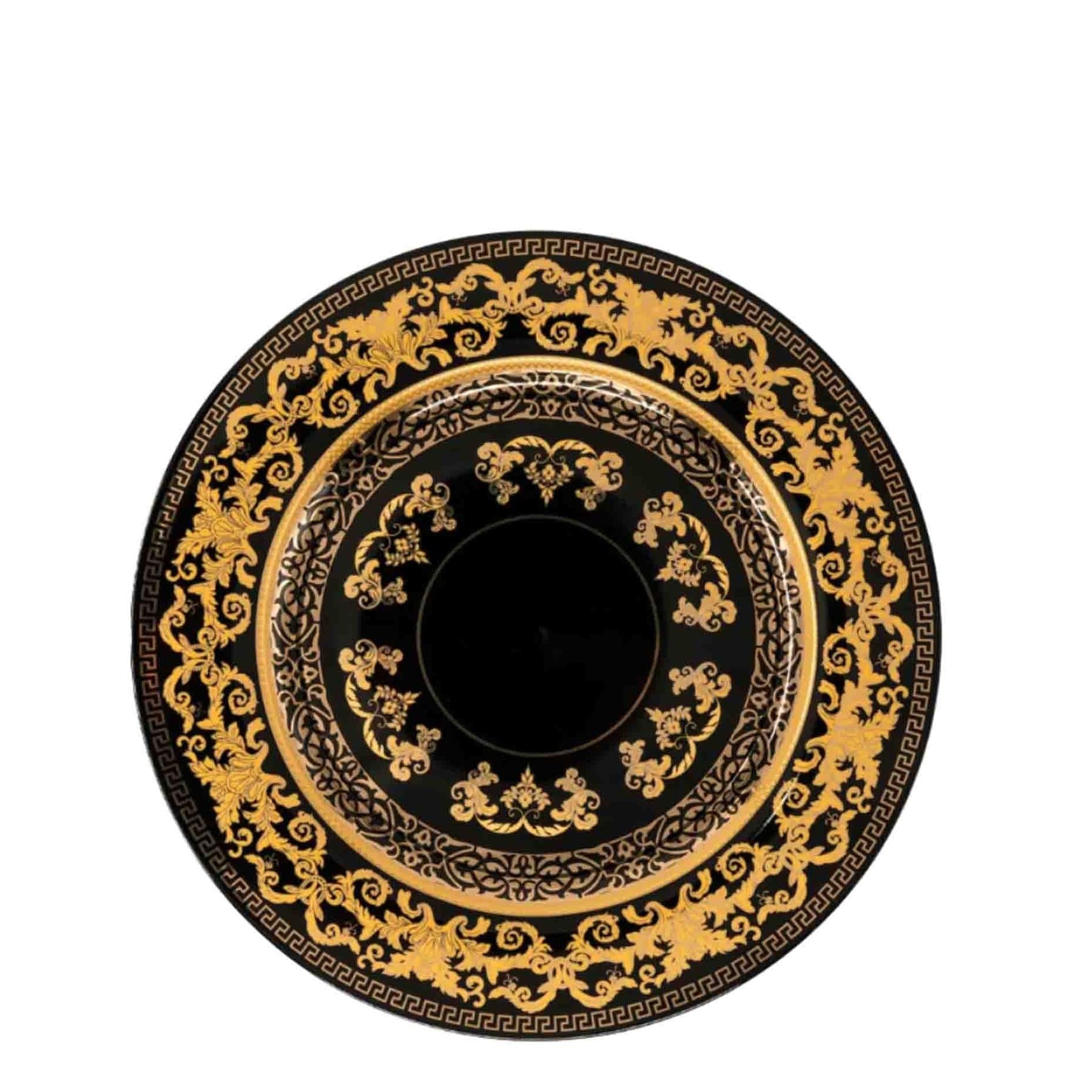Jenna Clifford 4 Piece Grandeur Dinner Plate Set - Black & Gold
