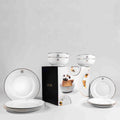 Jenna Clifford Gold Rimmed 12 Piece Dinner Set - White