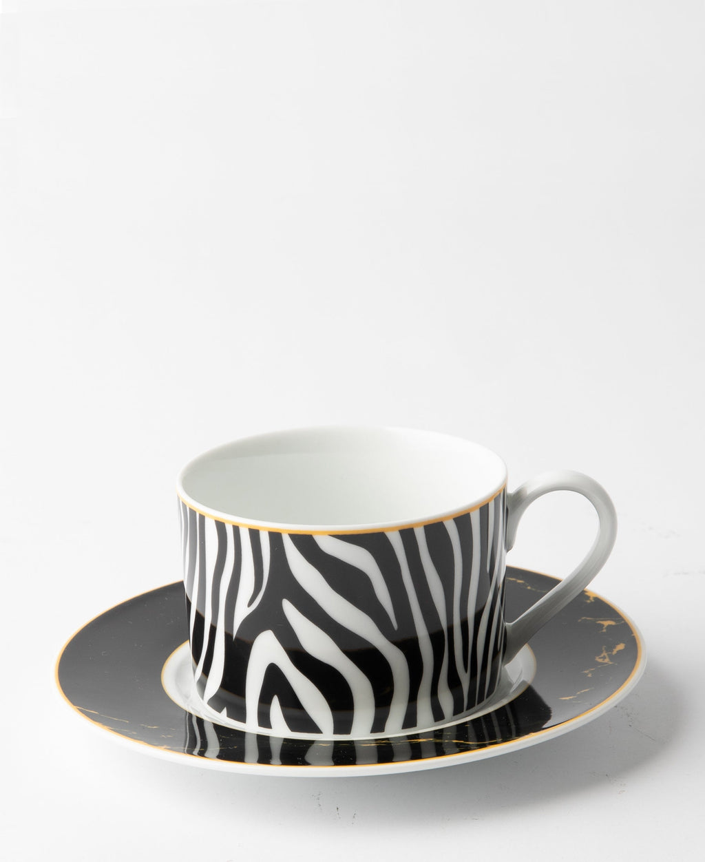 Jenna Clifford Zebra Cup & Saucer - Black & White