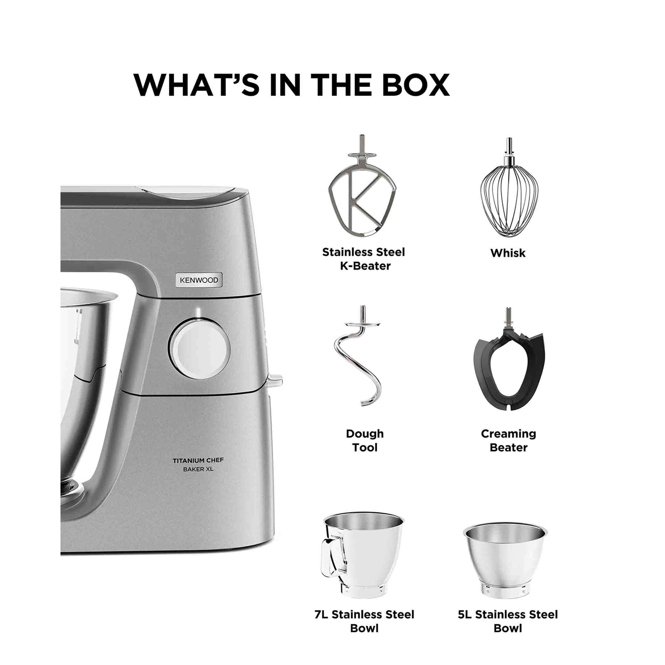 Kenwood Titanium 5L + 7L Chef XL Baker - Silver