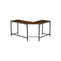 Exotic Designs L-Shaped Rustic Computer Table Brown