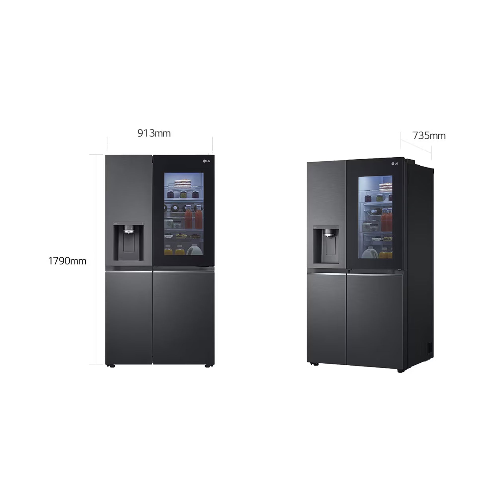 LG 611Lt Side By Side Instaview Fridge Black