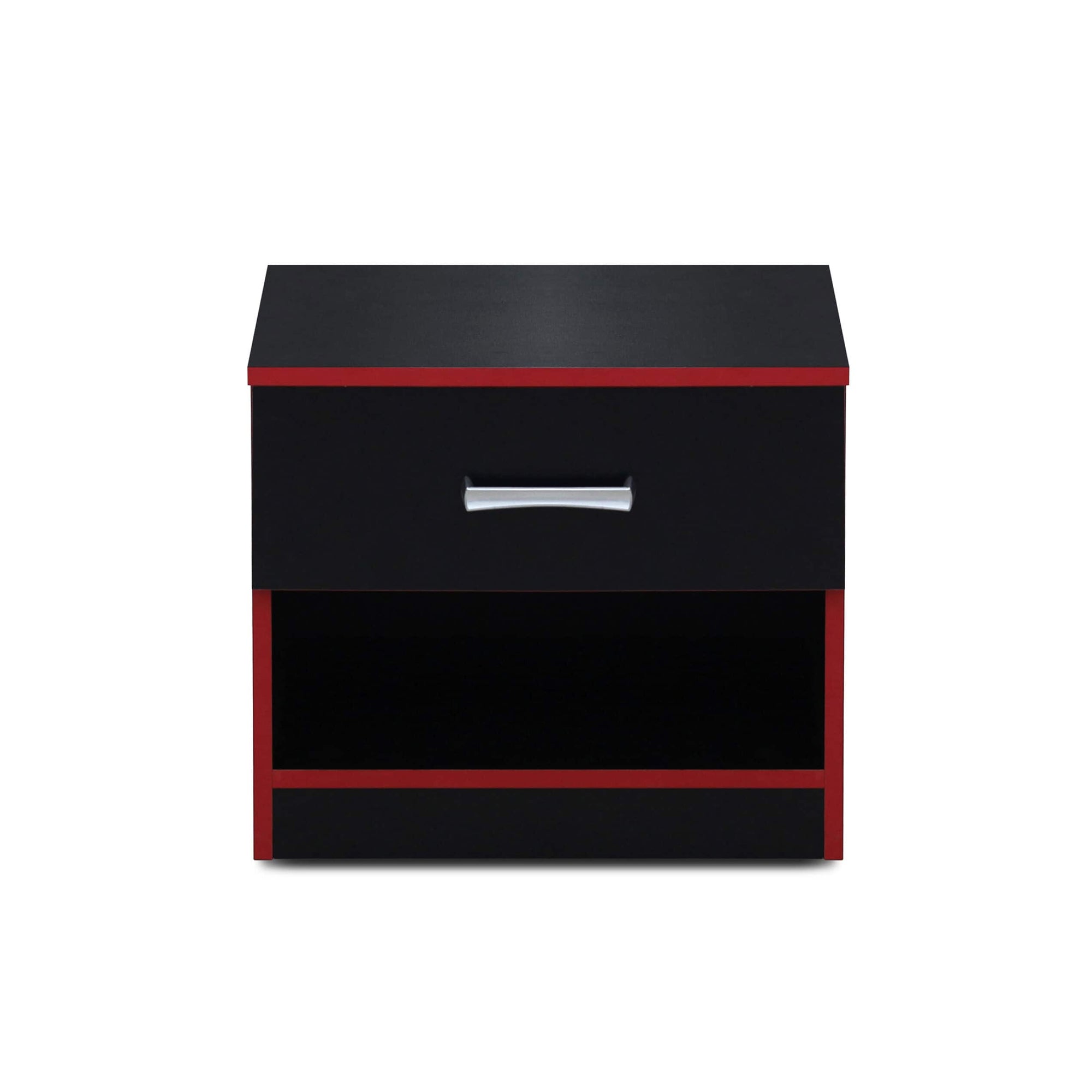 Dual Space Nightstand Black & Red