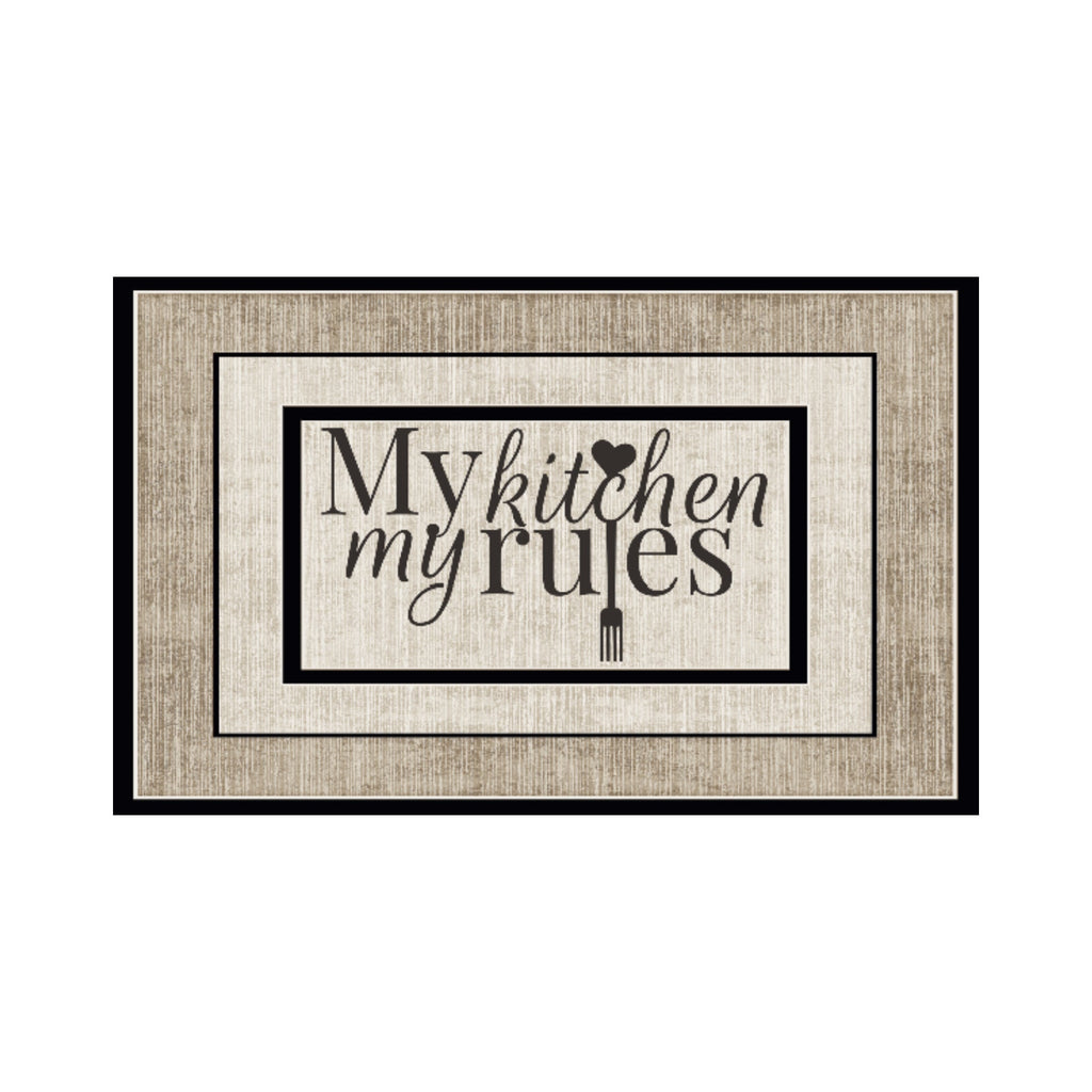 "My Kitchen, My Rules" 50 x 80cm Kitchen Mat Brown