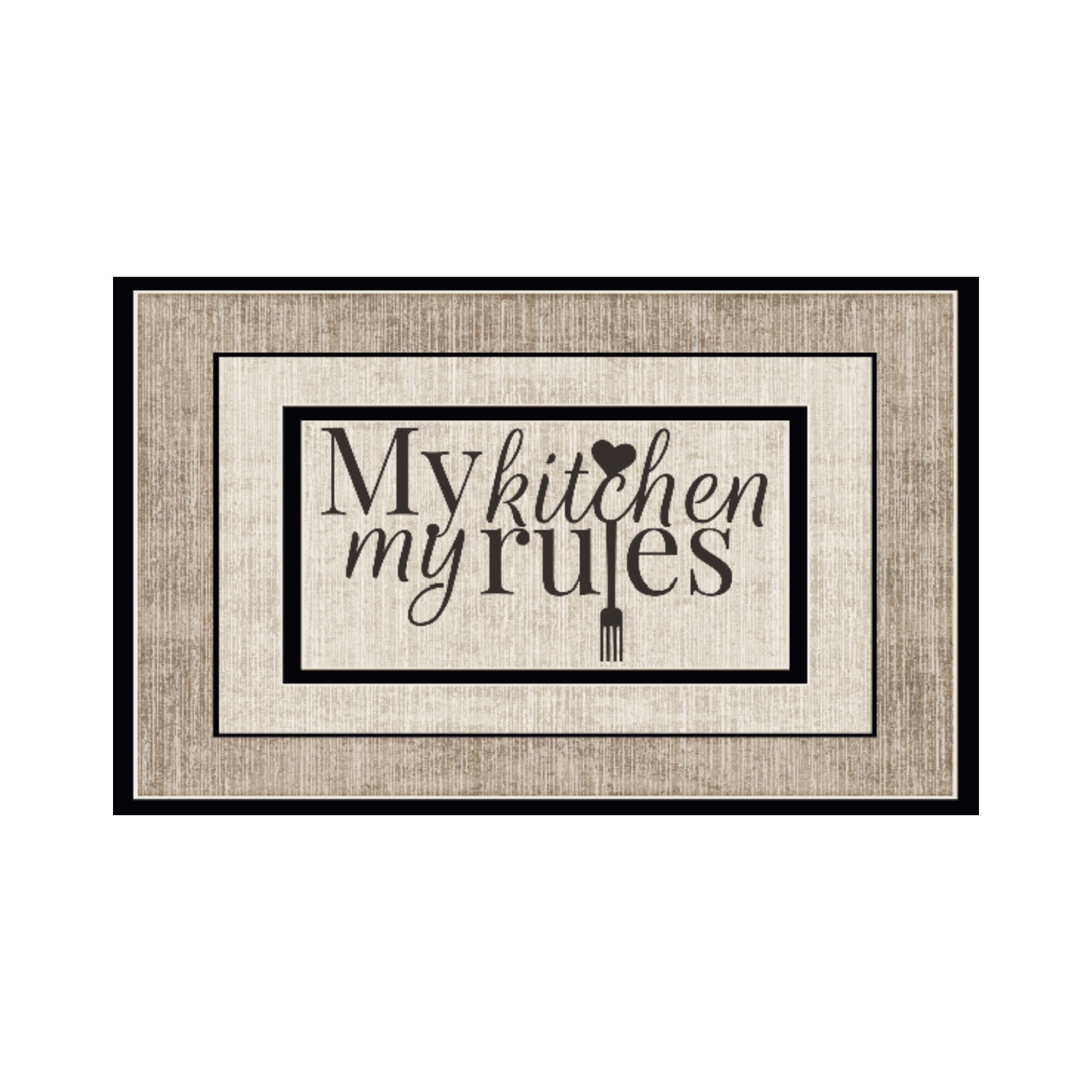 "My Kitchen, My Rules" 50 x 80cm Kitchen Mat Brown