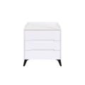 Marble Top 3 Drawer Nightstand White