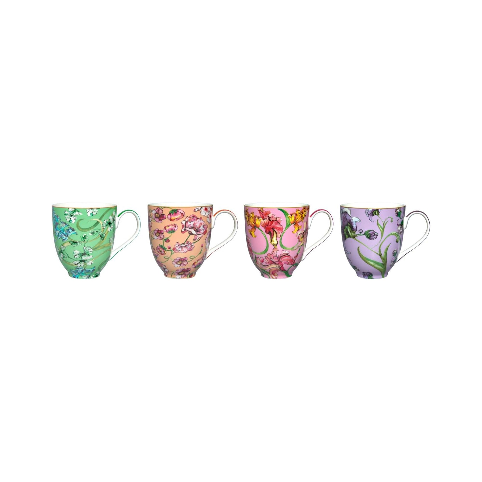 Maxwell and Williams 4 Piece 400ml Mystique Tall Coupe Mug Set Multicoloured