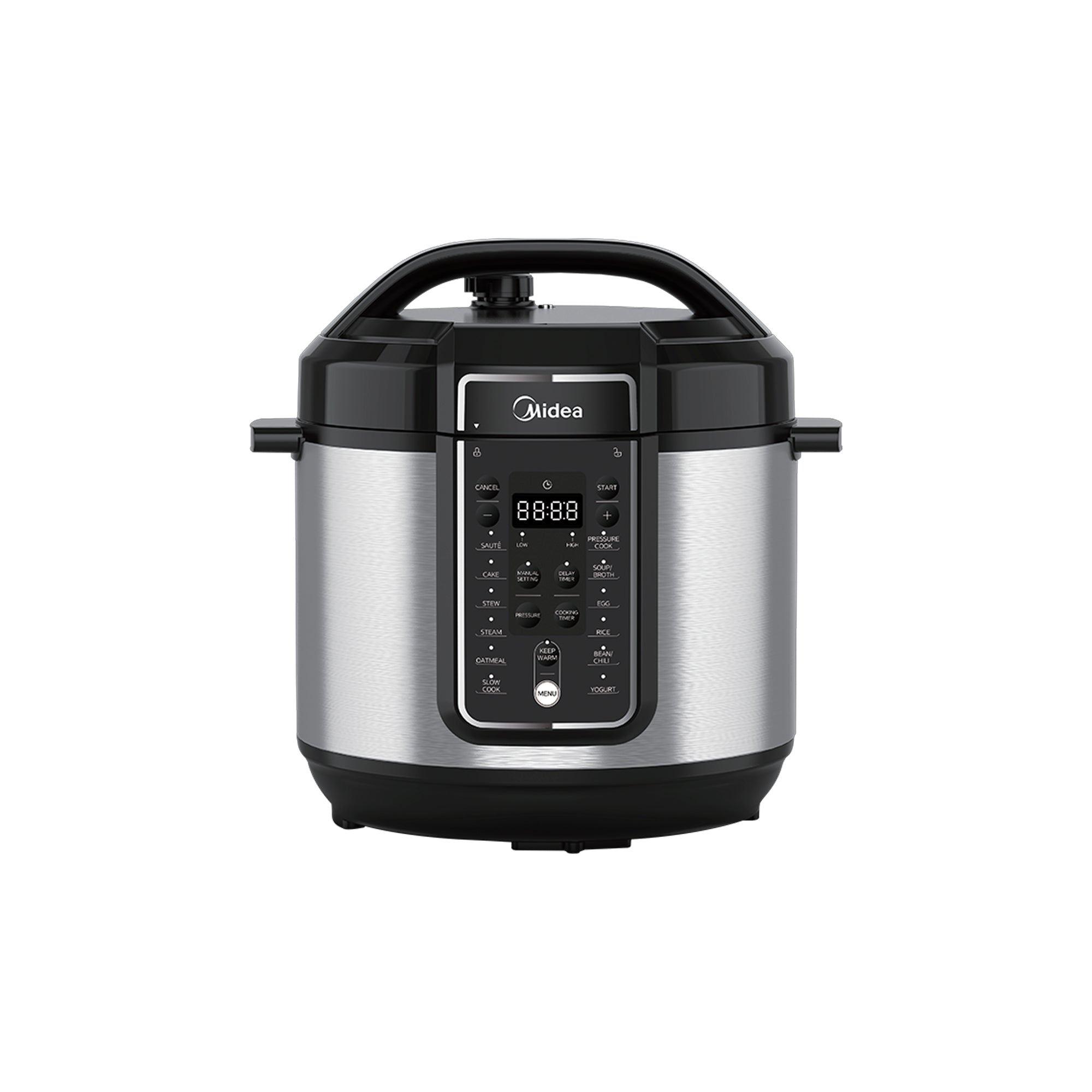 Midea 8L Pressure Cooker Black & Silver