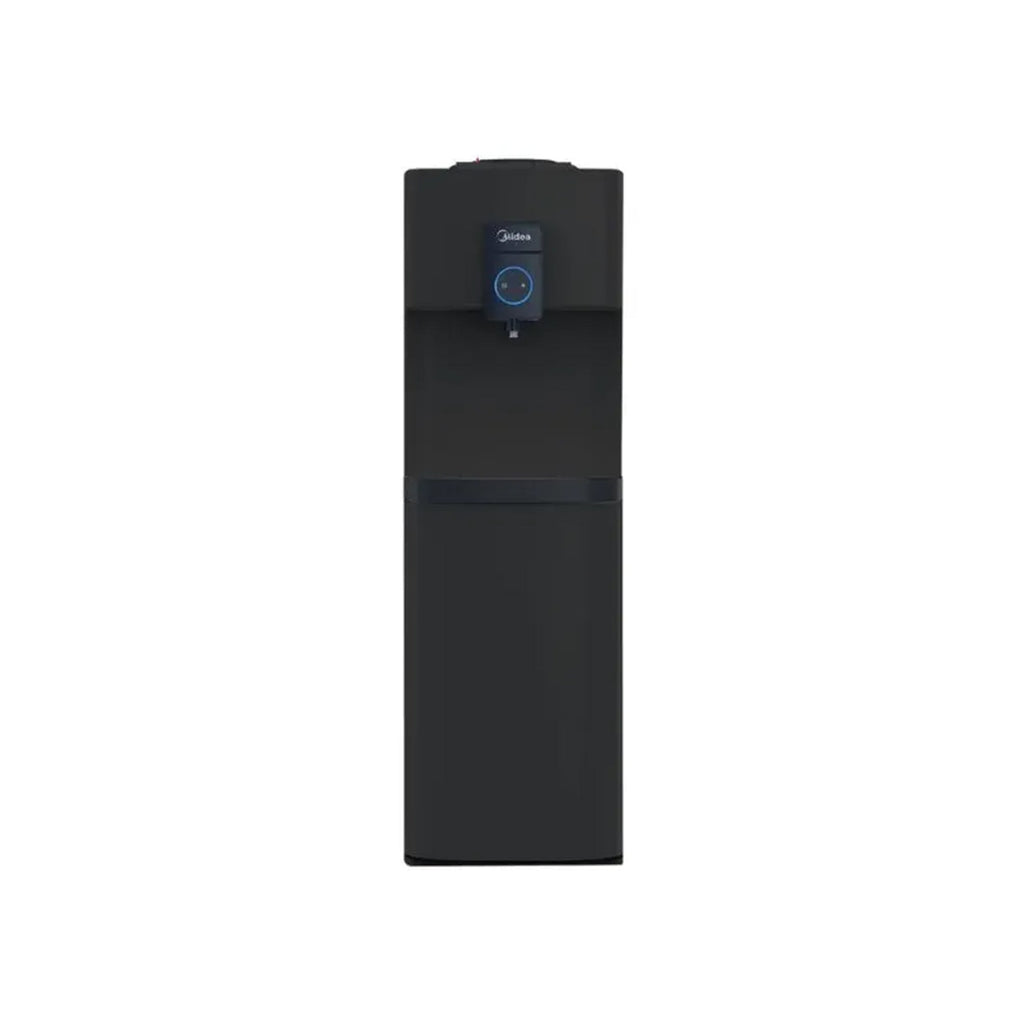 Midea Top Loading Water Dispenser with Integrated Bottom Refrigerator Cabinet Black