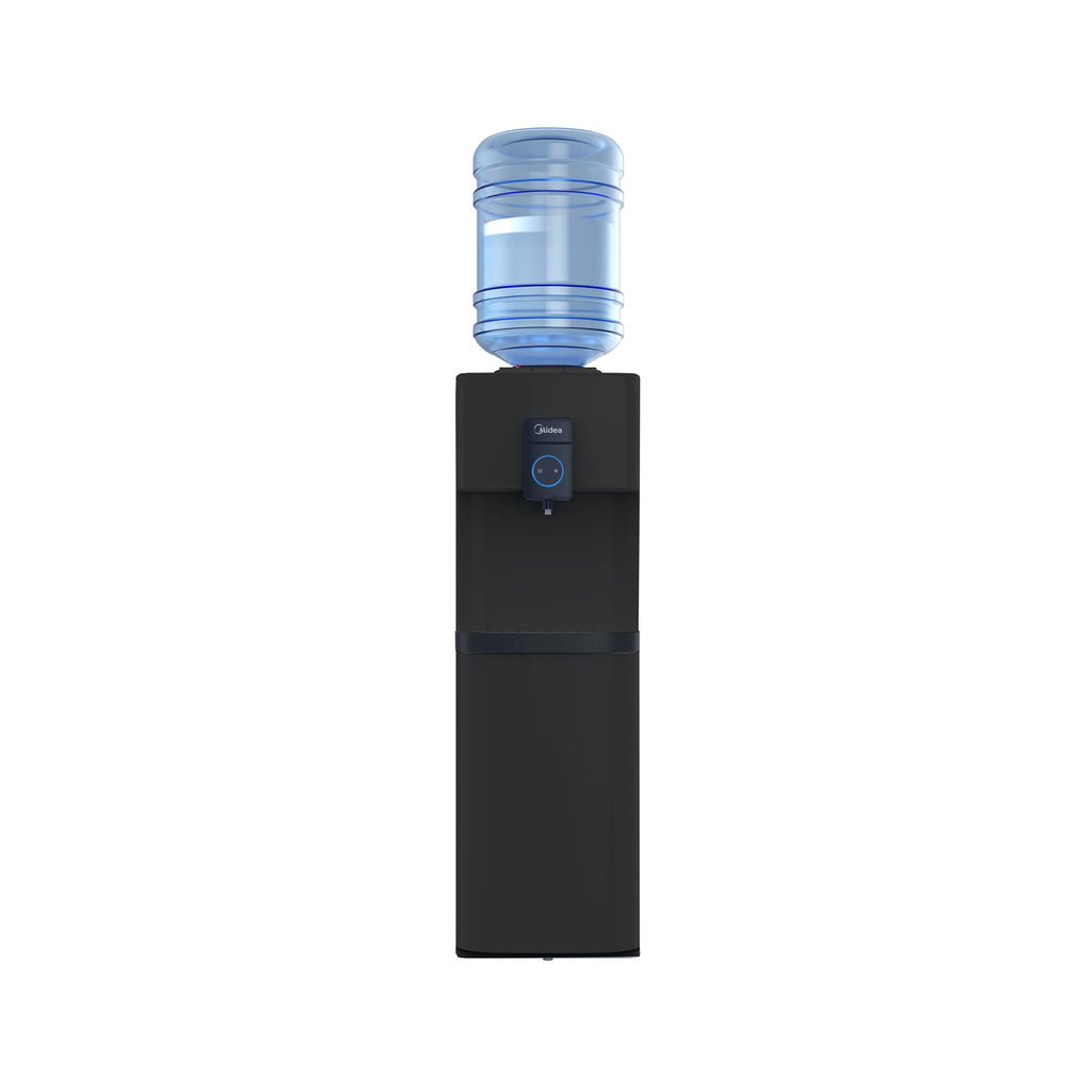 Midea Top Loading Water Dispenser with Integrated Bottom Refrigerator Cabinet Black