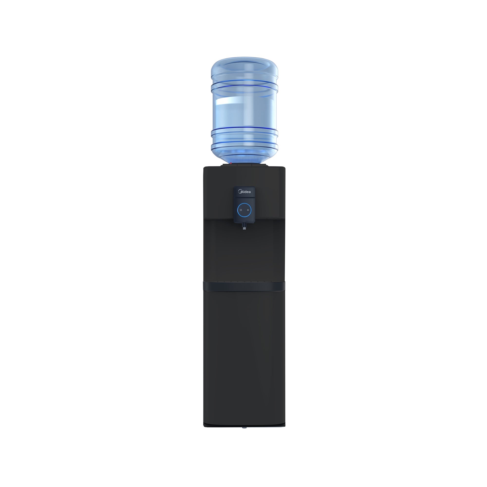 Midea Top Loading Water Dispenser with Integrated Bottom Refrigerator Cabinet Black