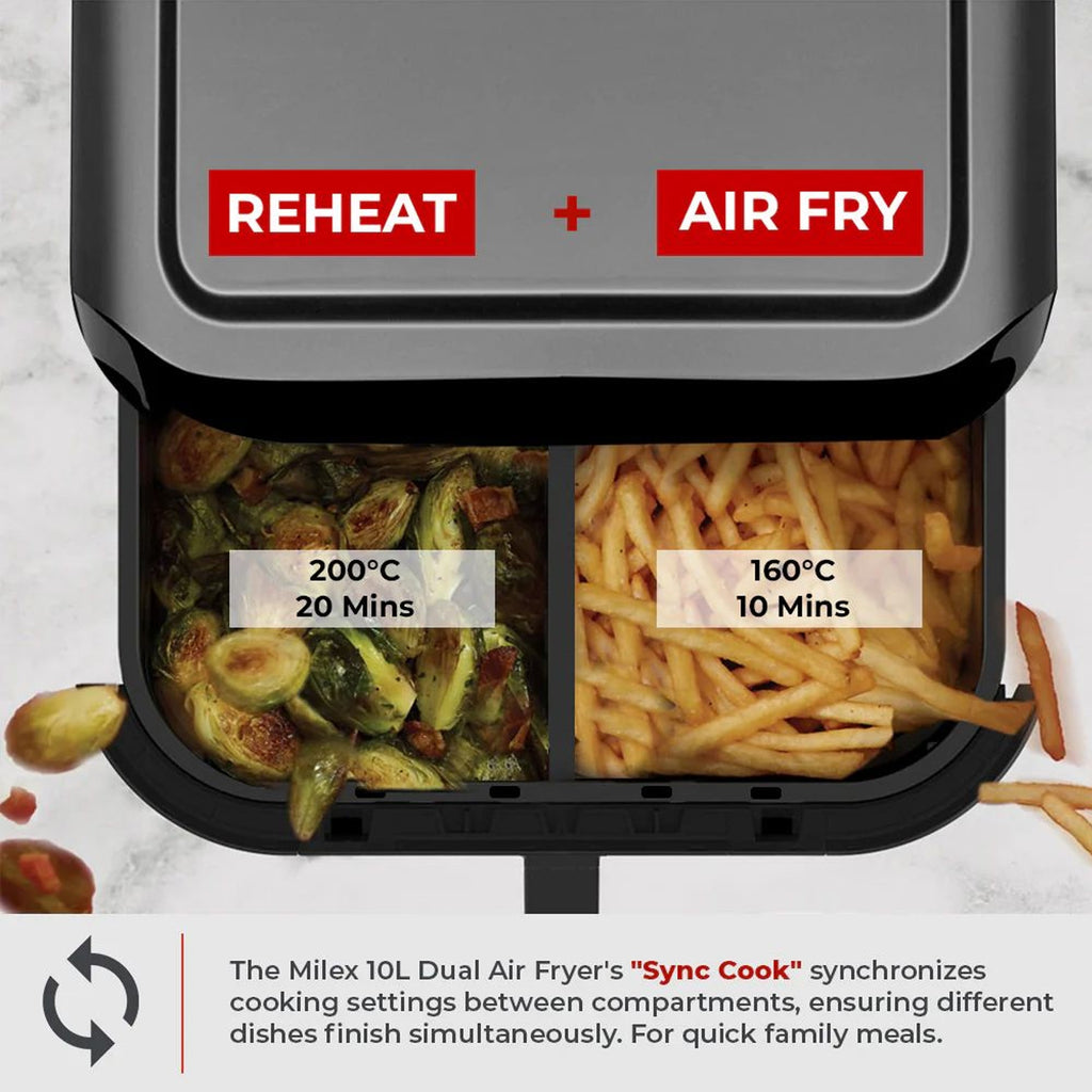 Milex 10Lt Dual Air Fryer Black
