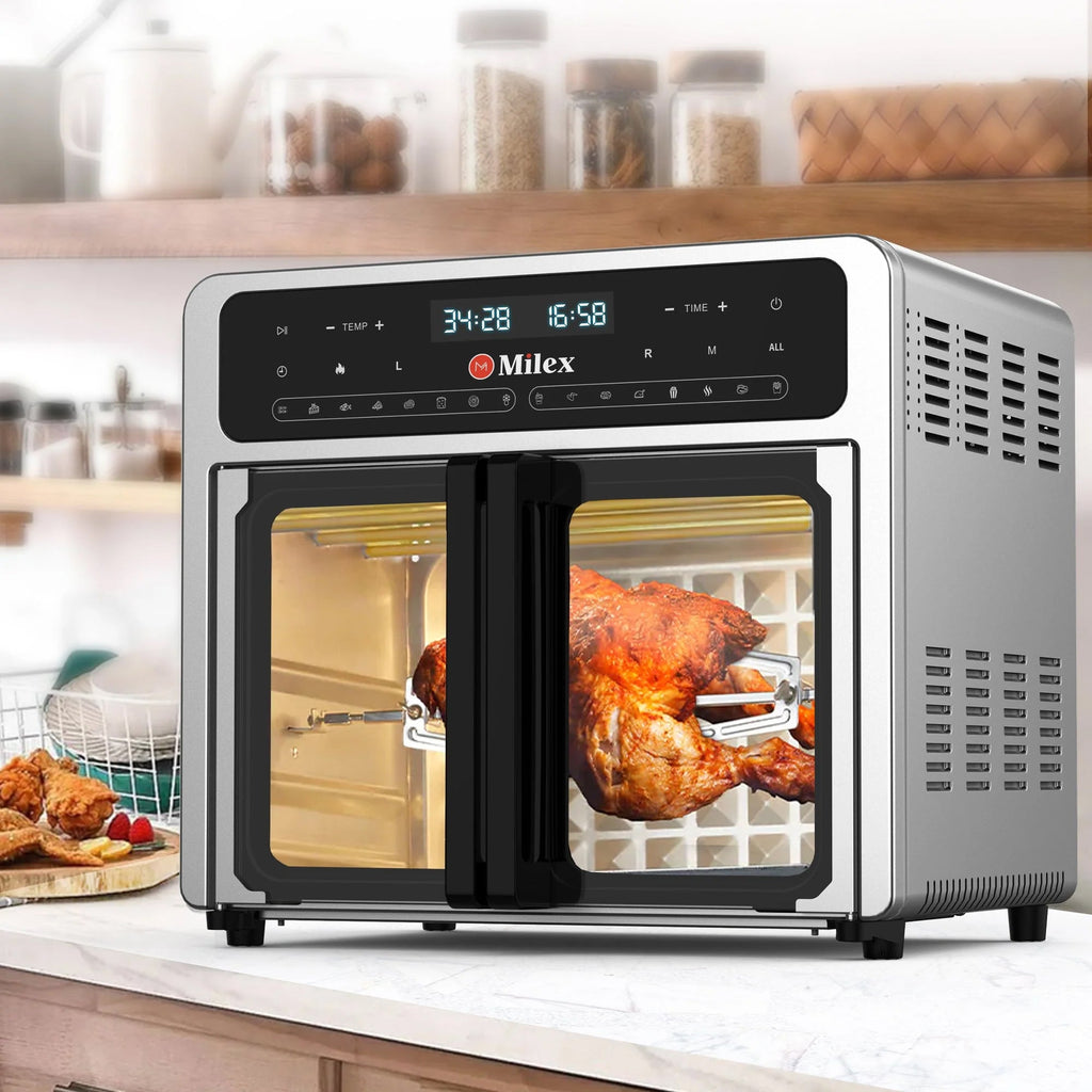 Milex 24Lt Deluxe Rotisserie Airfryer Black & Silver