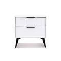 Modern 2 Drawer Nightstand White
