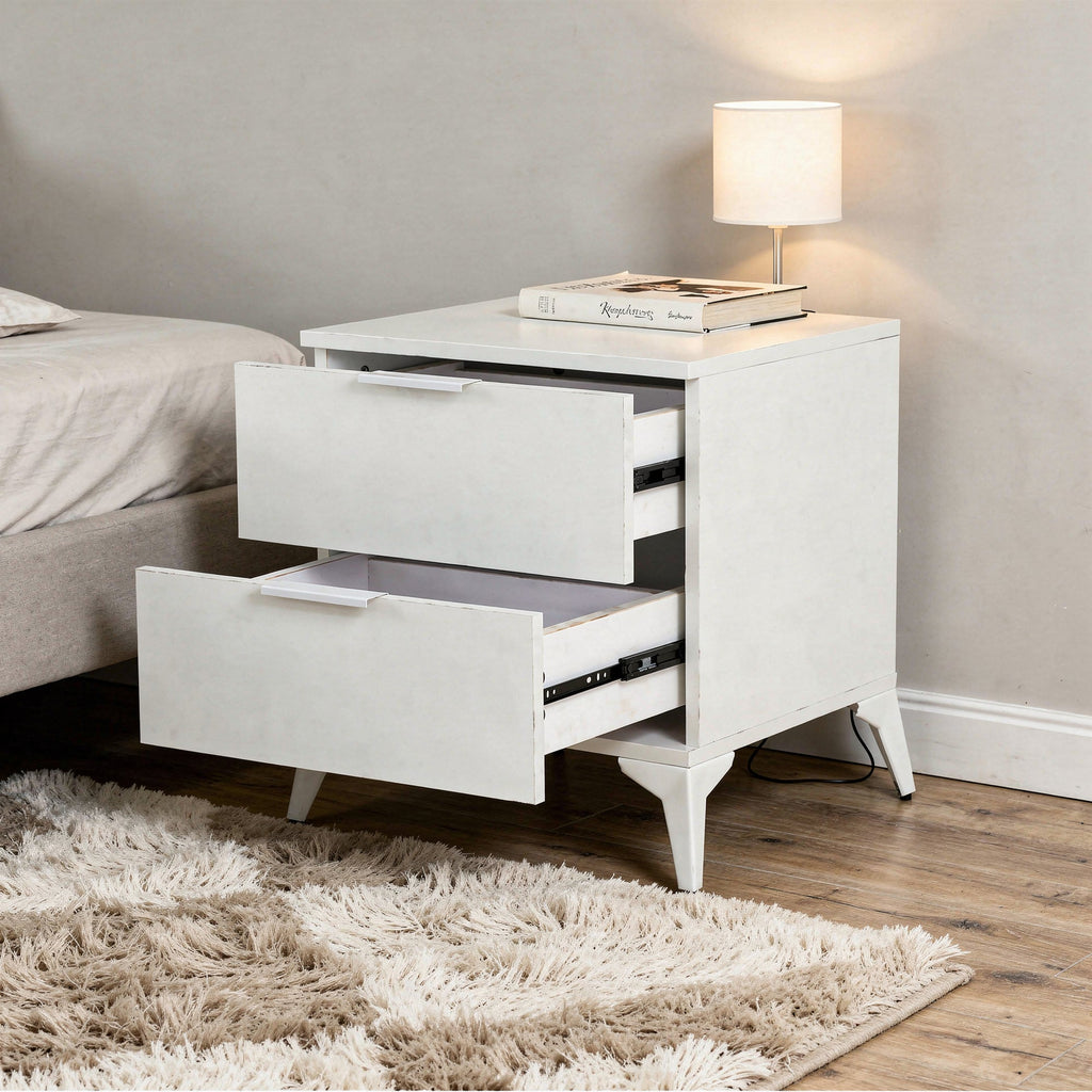 Modern 2 Drawer Chest of Drawers White