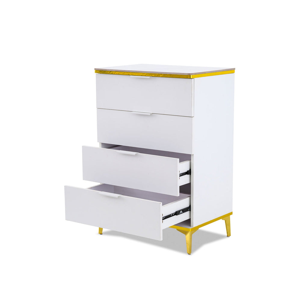 Modern 4 Drawer Chest of Drawers White