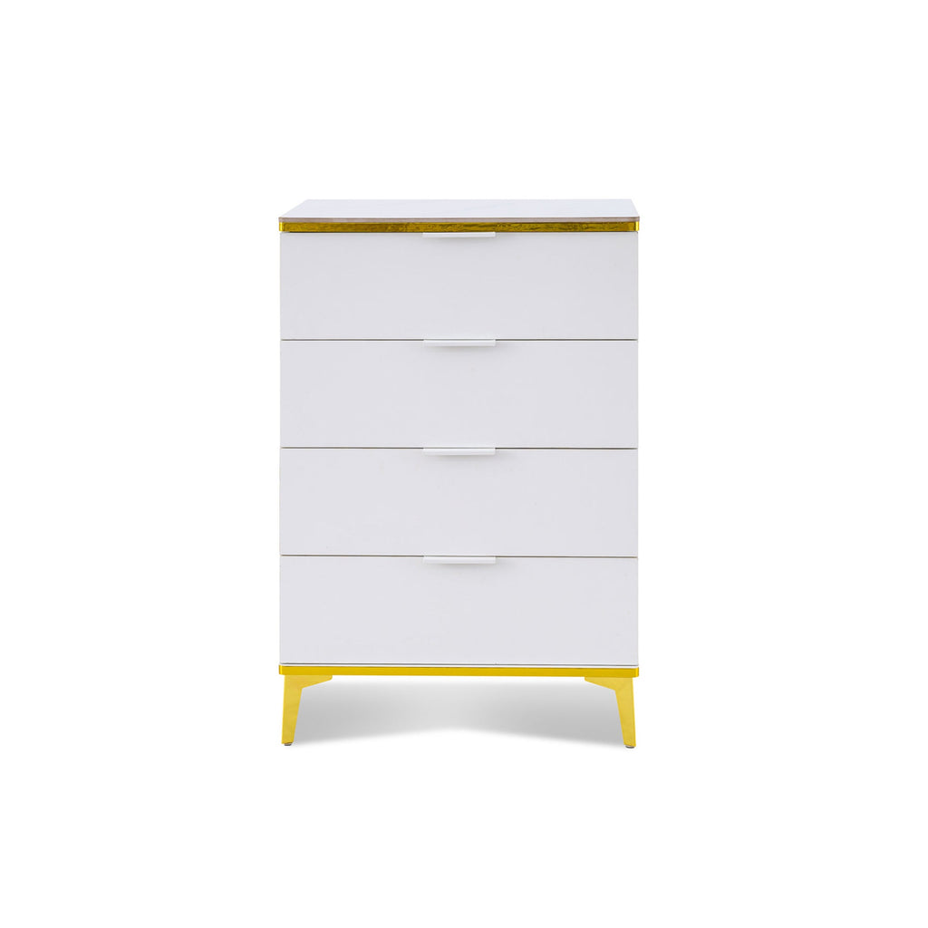 Modern 4 Drawer Chest of Drawers White