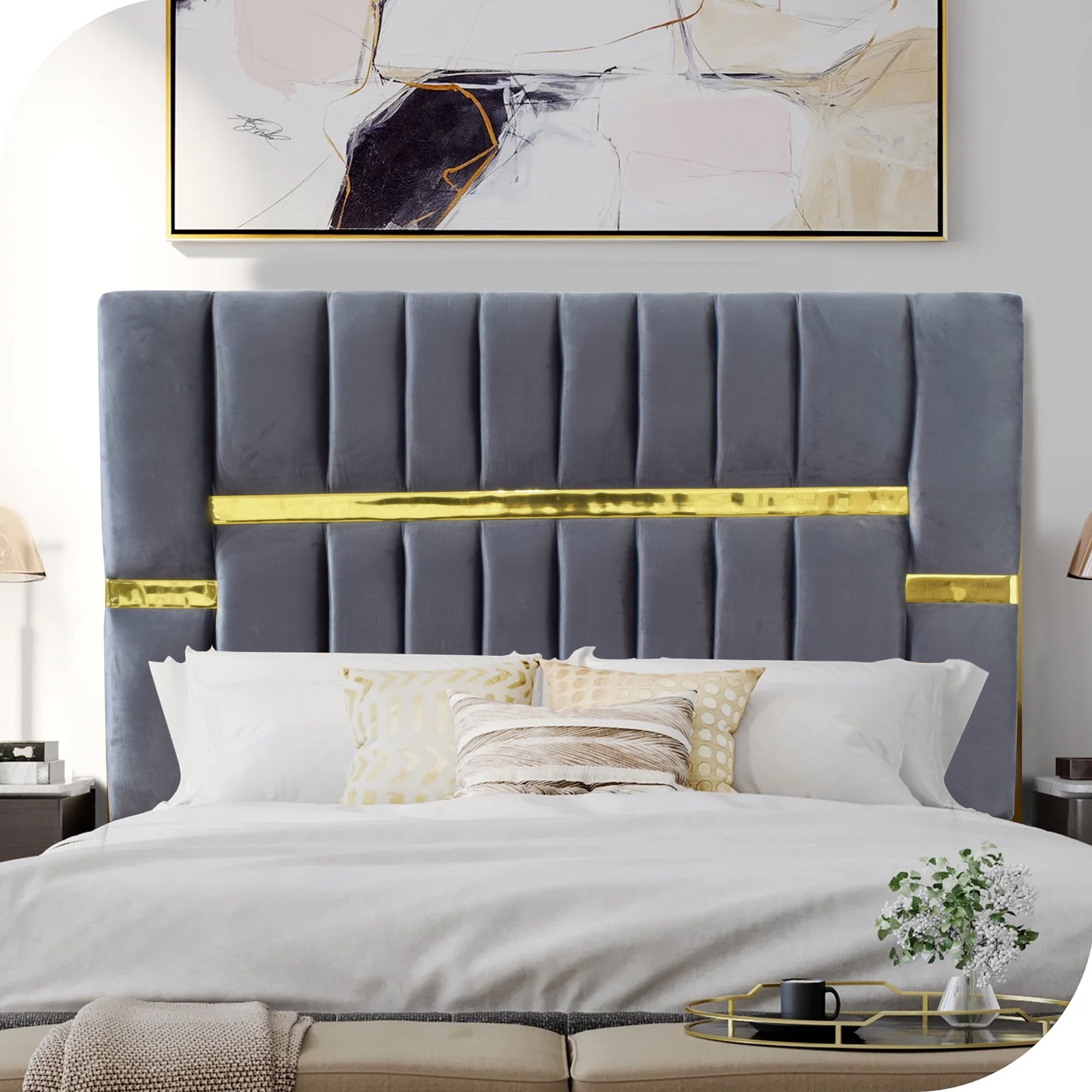 Savanah Queen Headboard Grey