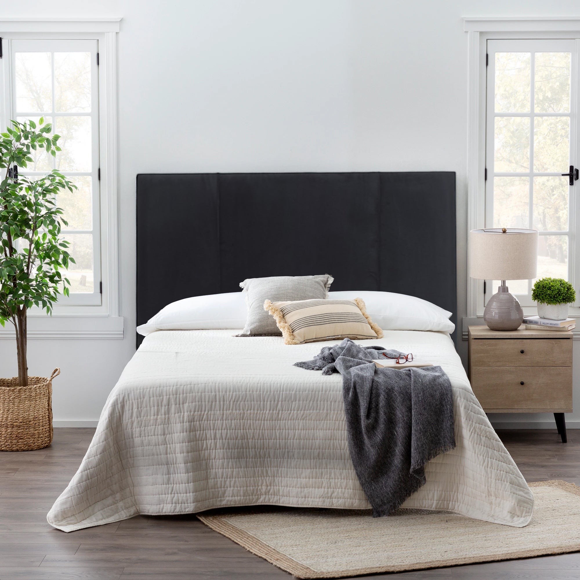Exotic Designs Vanessa Queen Headboard Black