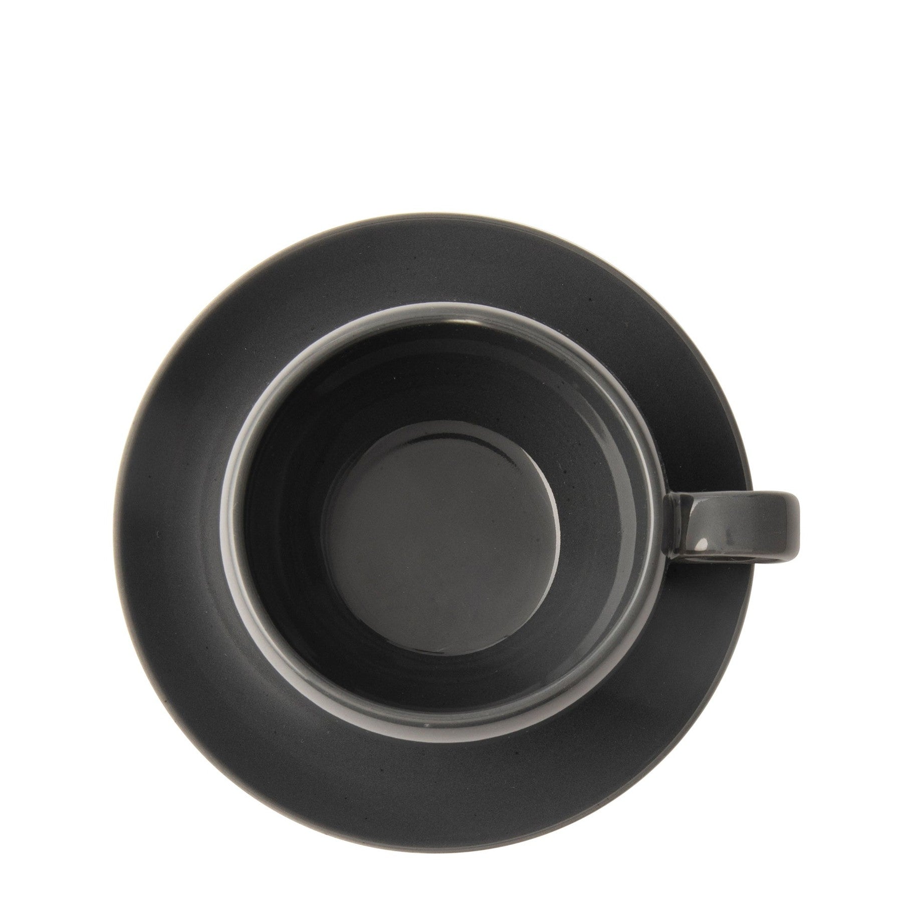 Omada Irregular Cup & Saucer - Dark Grey