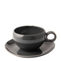 Omada Irregular Cup & Saucer - Dark Grey