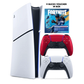 PS5 Slim + Fortnite Flowering Chaos (Voucher) + PS5 Dual Sense Volcanic Red