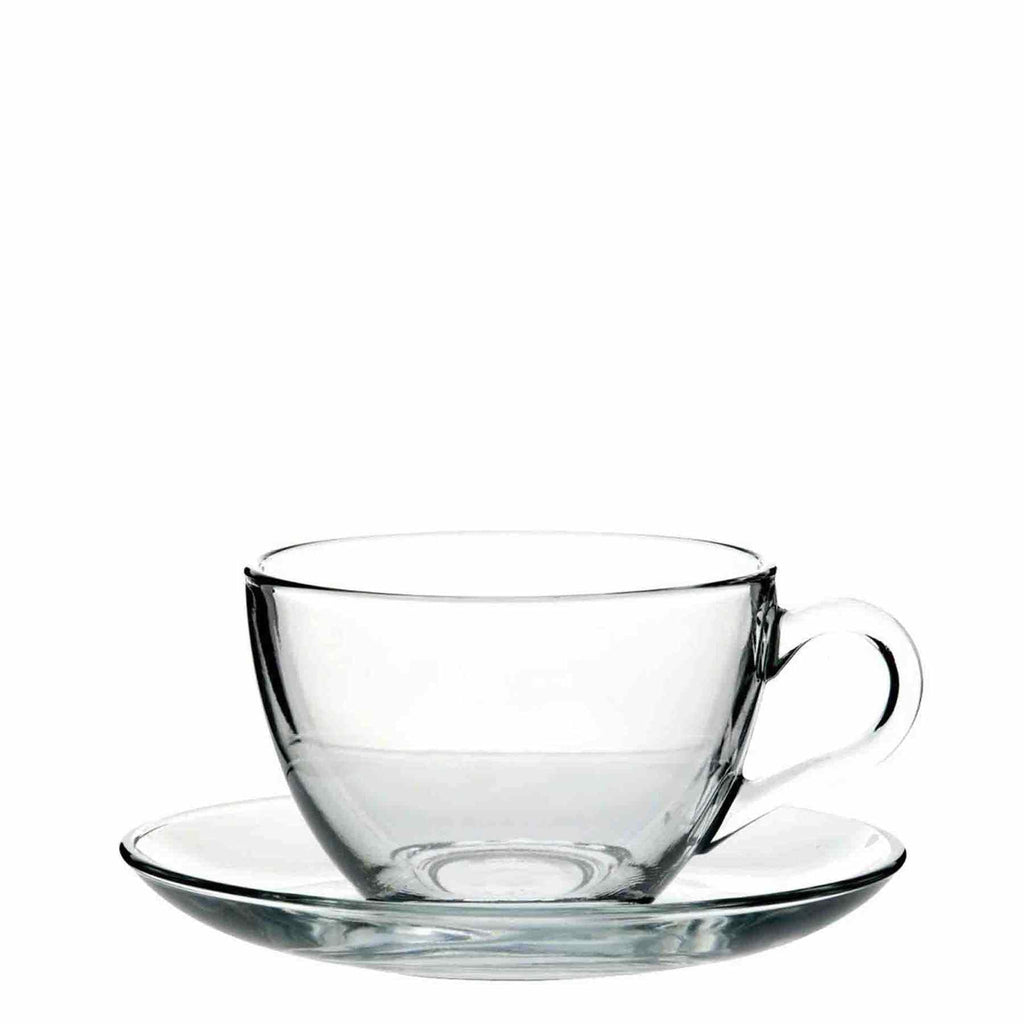 Pasabahce Basic 12 Piece Cup & Saucer Set - Clear