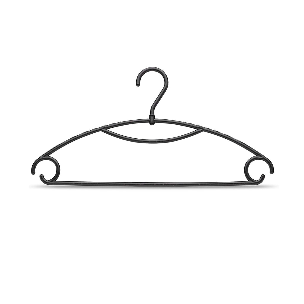 Five 8 Piece Rotating Plastic Hanger Set Black
