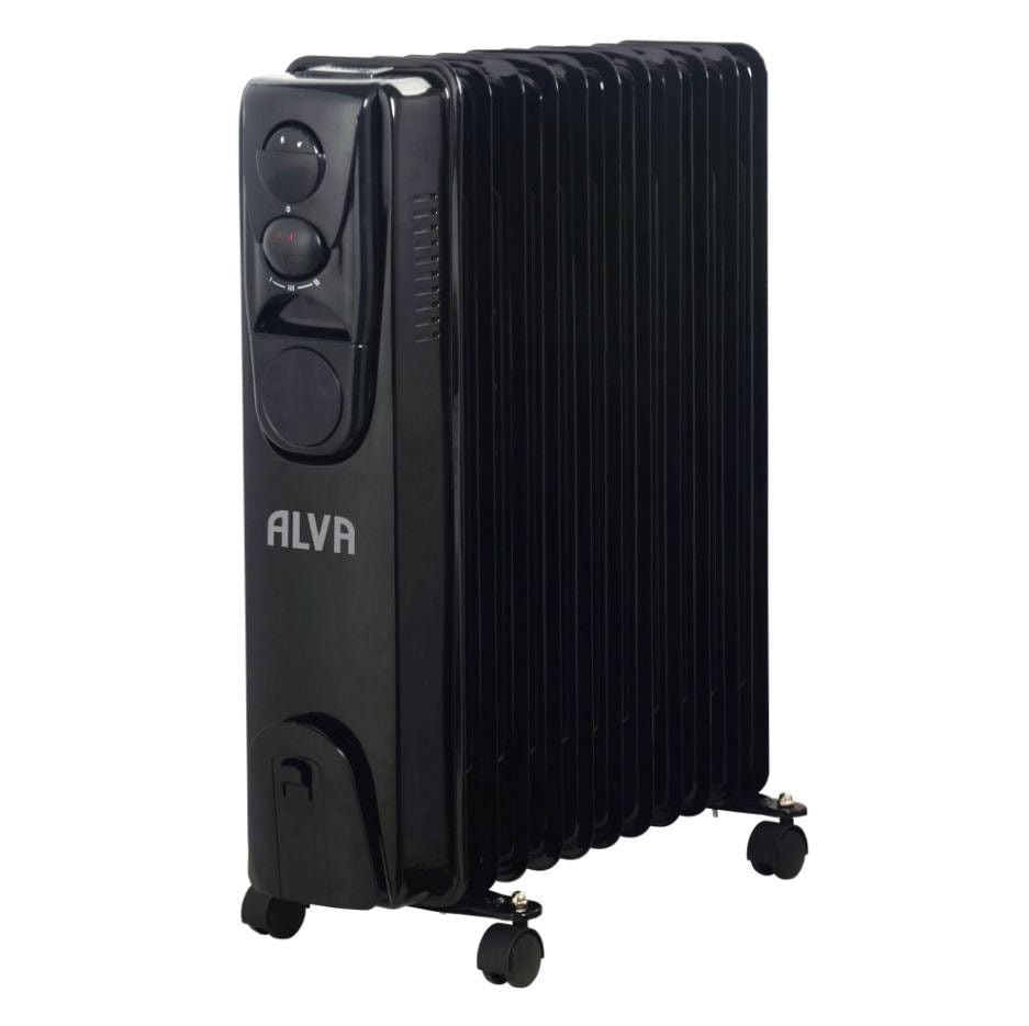Alva 11 Fin 2500W Glossy Black Oil Heater AOH201-11