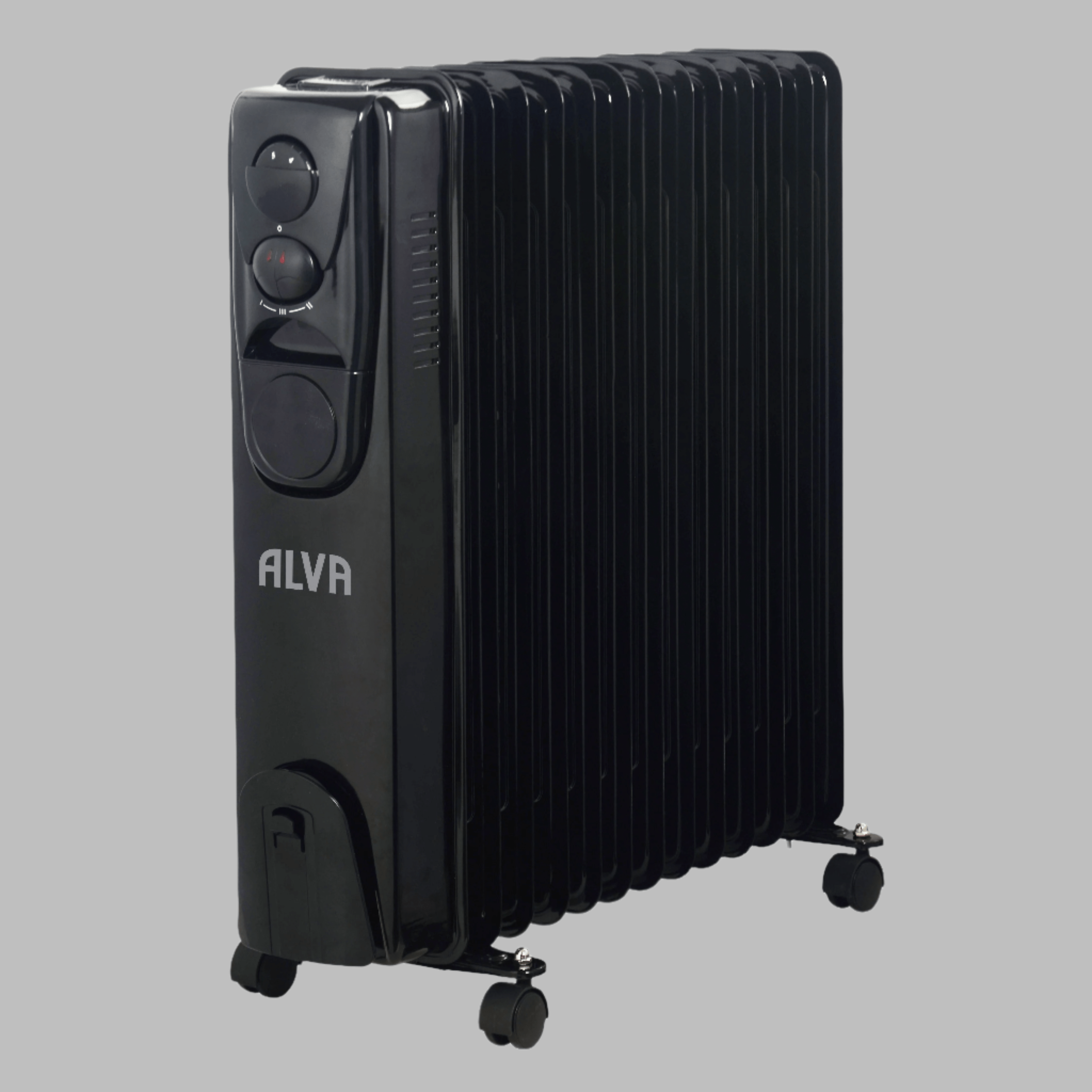 ALVA 13 Fins 2500W Oil Filled Heater Glossy Black AOH201-13