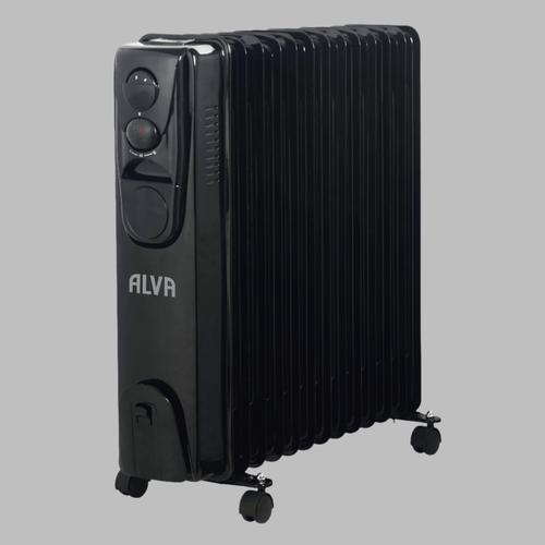 ALVA 13 Fins 2500W Oil Filled Heater Glossy Black AOH201-13