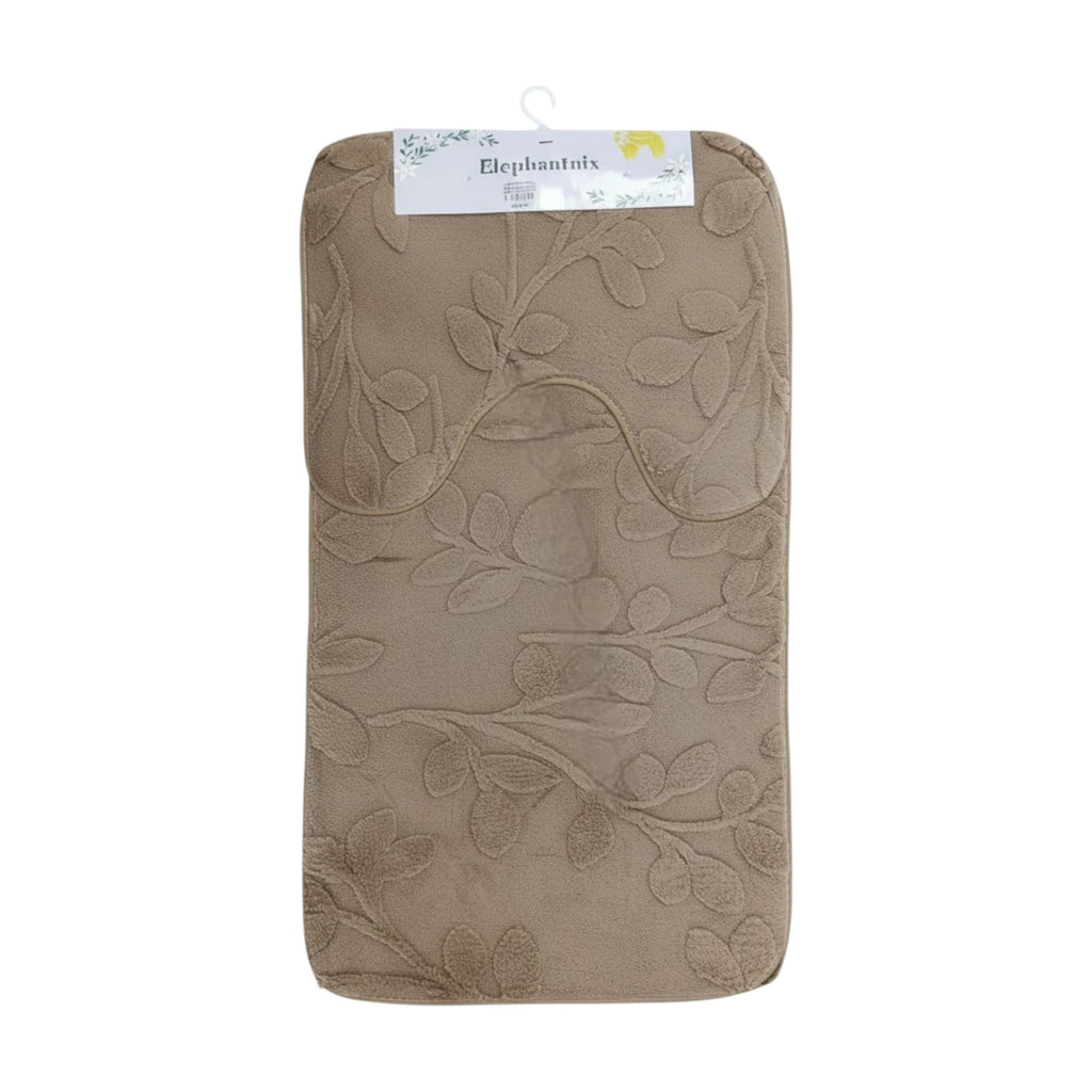 2 Piece Bathroom Mat Set Brown