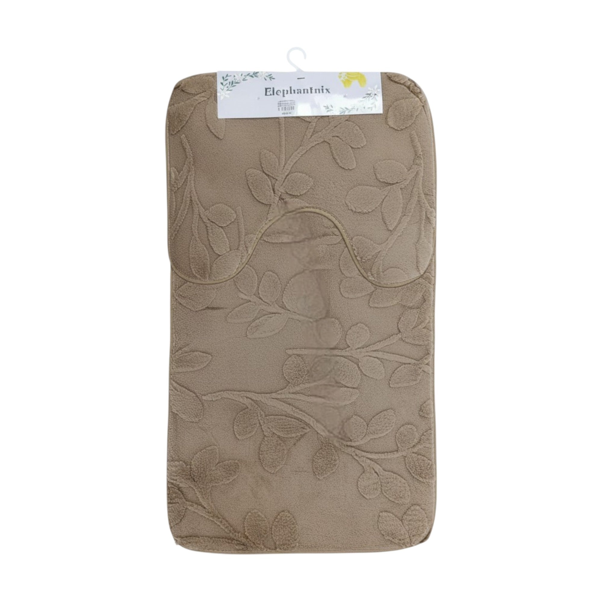 2 Piece Bathroom Mat Set Brown