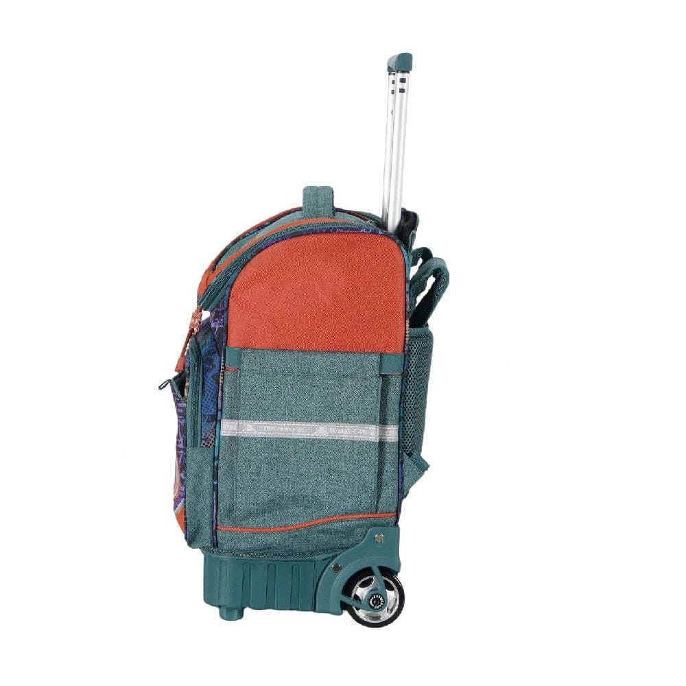 Boomerang School Bag Hardbase Trolley Bag Green/Orange S-537-B5
