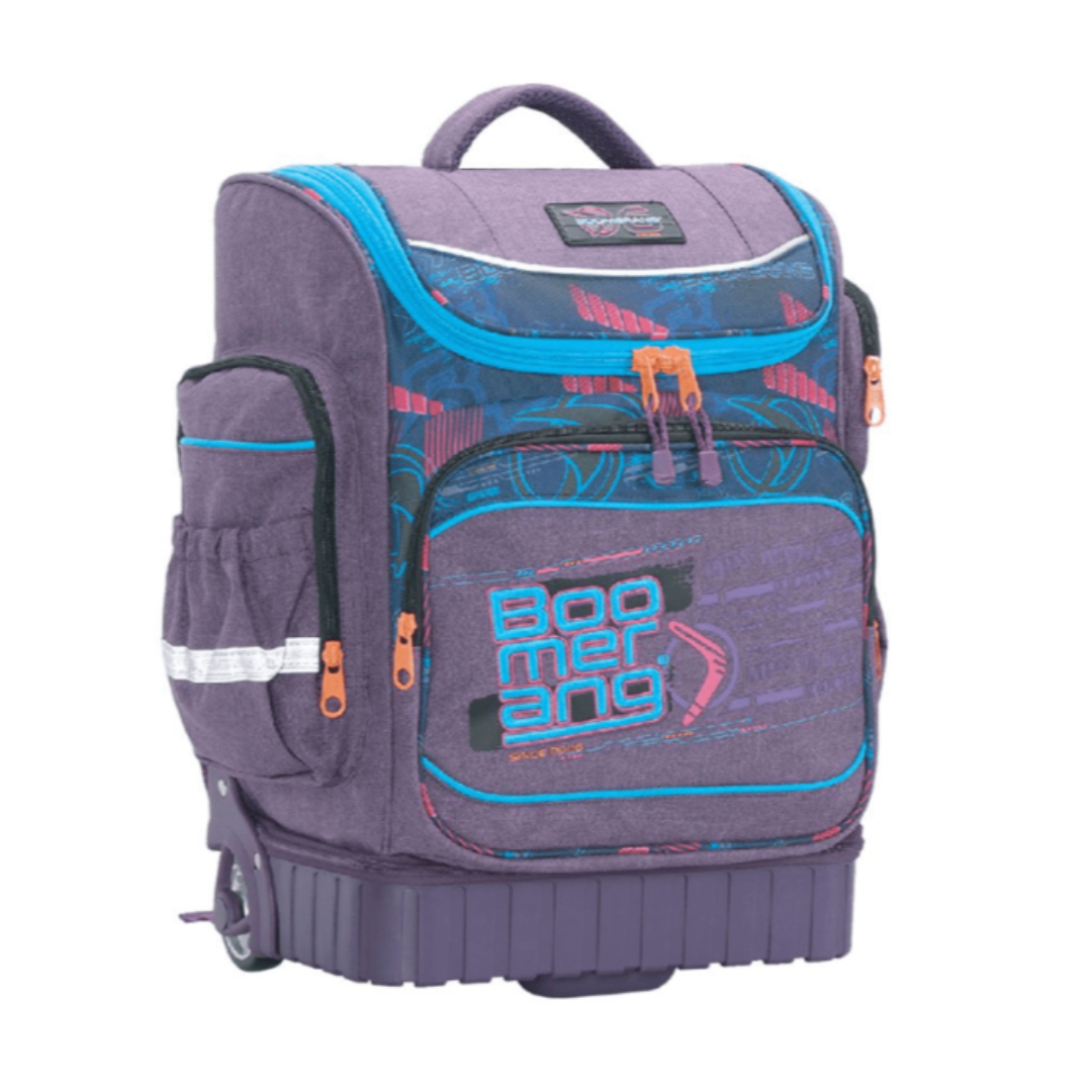Boomerang School Bag Purple S-540-04 Trolley Hard Base Extra Large