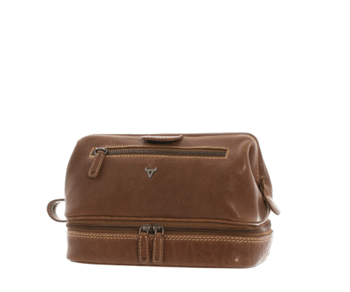 Brando Vintage Leather Wash Bag Tan 9290