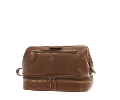 Brando Vintage Leather Wash Bag Tan 9290