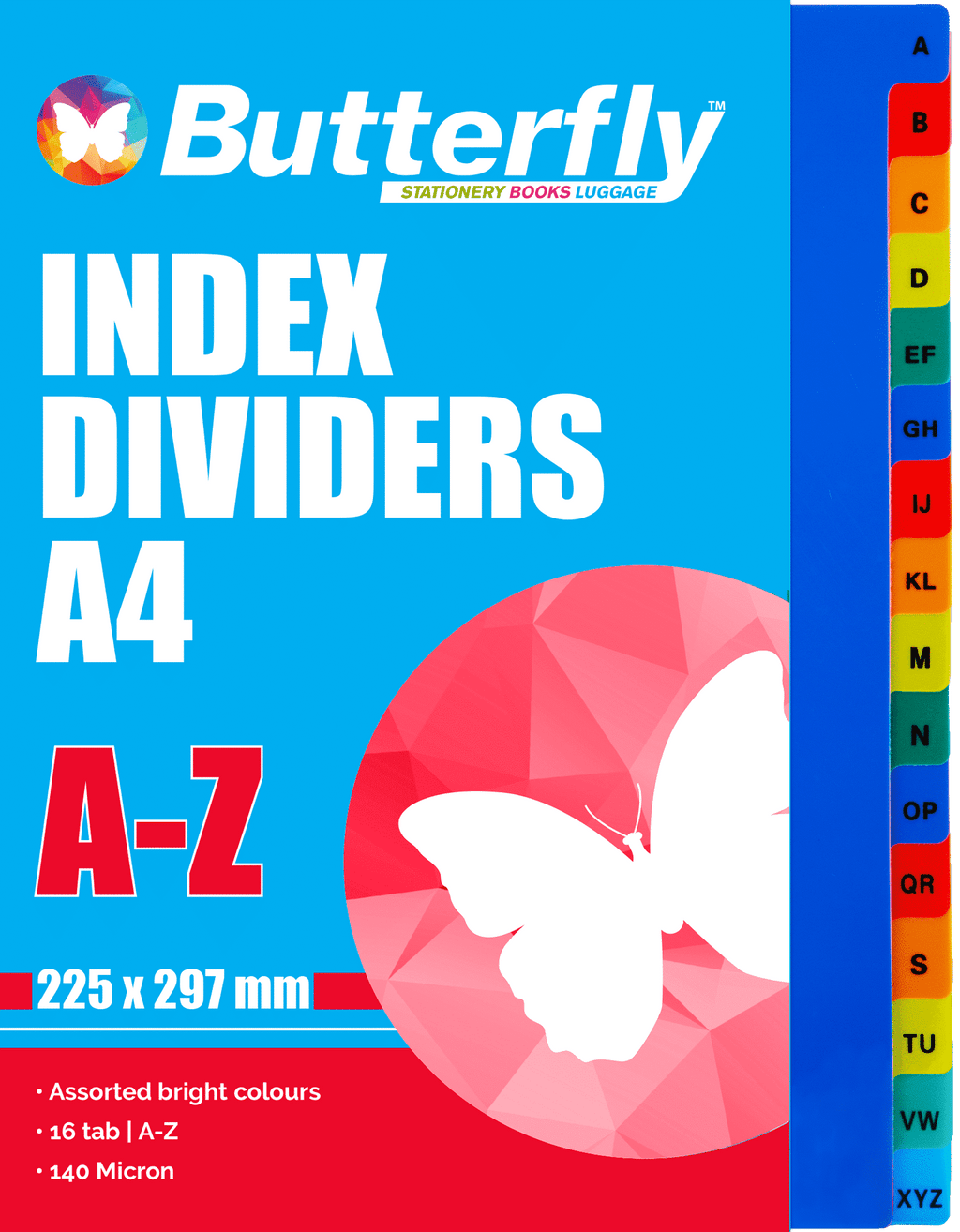 Butterfly File Dividers 140 Micron Pp - A-Z 16 Dividers