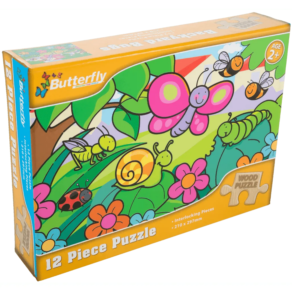 Butterfly A4 Wooden Puzzle 12 Piece 4 Designs